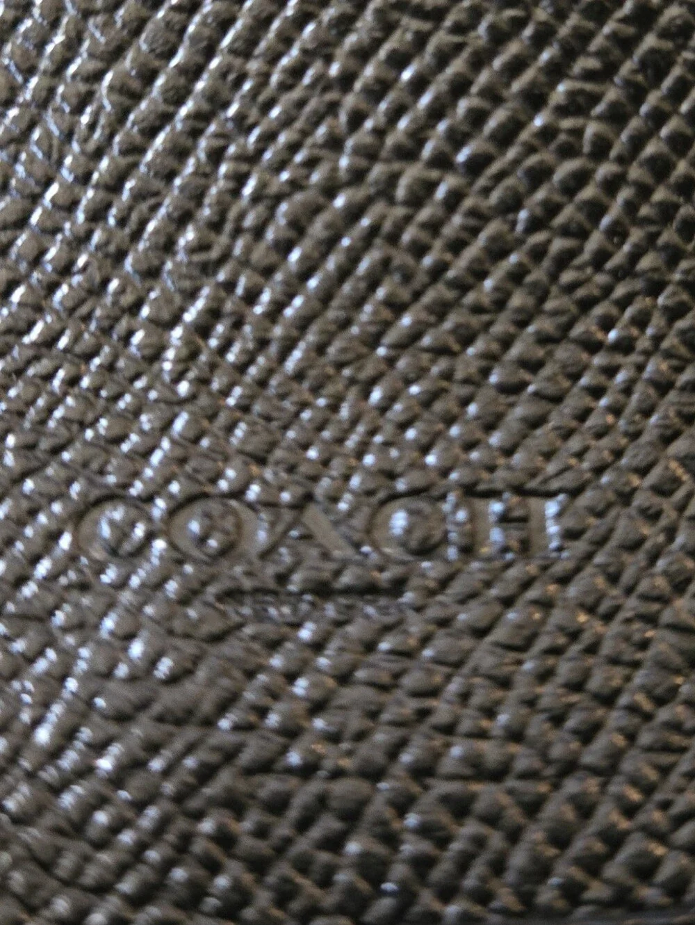 Coach Wallet Women OS Black Crossgrain Leather Slim Envelope Signature Logo